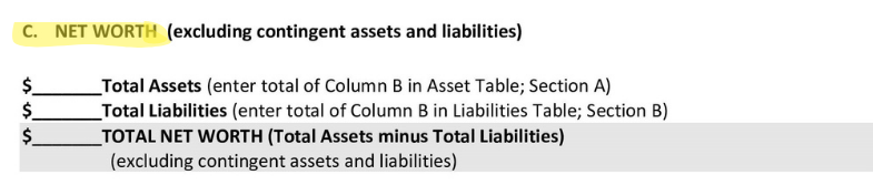 Florida Financial Affidavit Total Net Worth